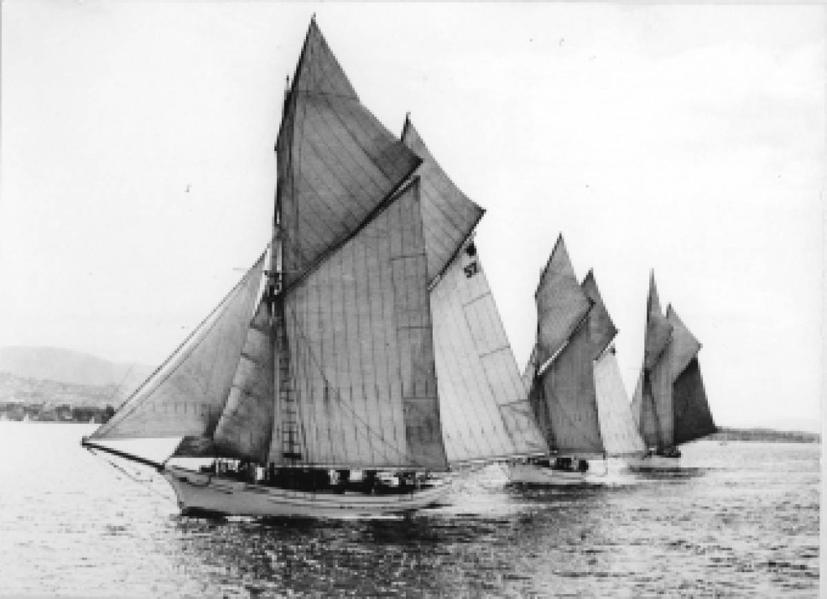 SV May Queen with sails